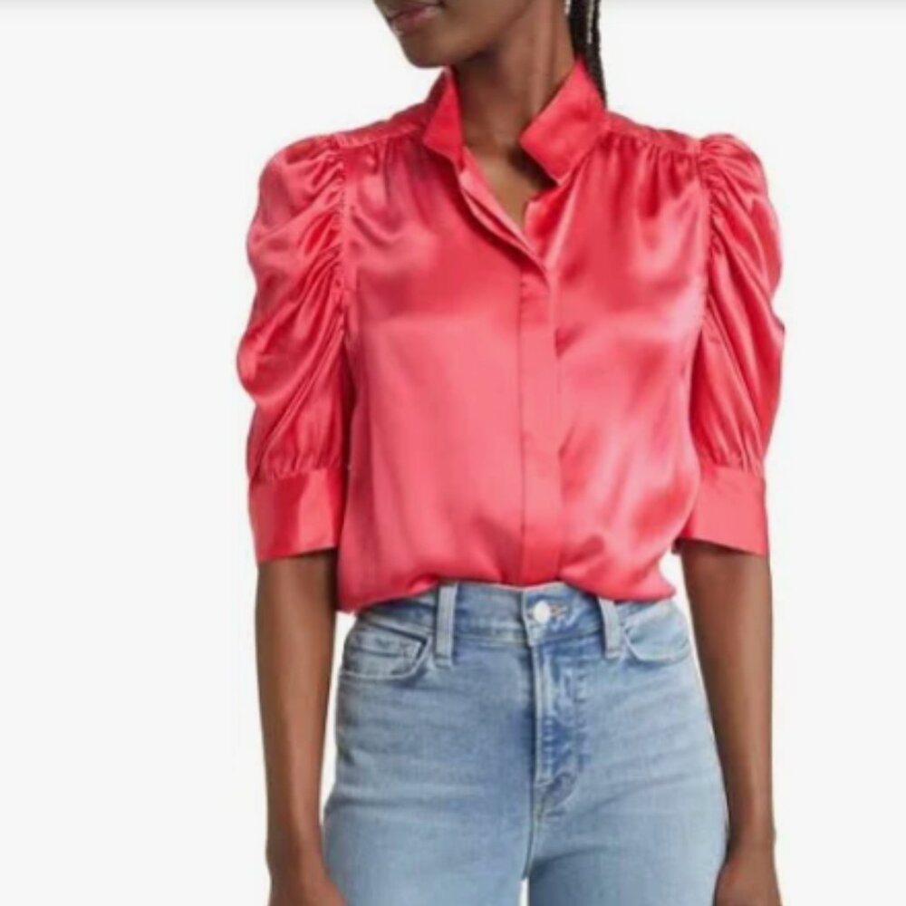 FRAME Gillian blouse, size XXS, bubblegum pink